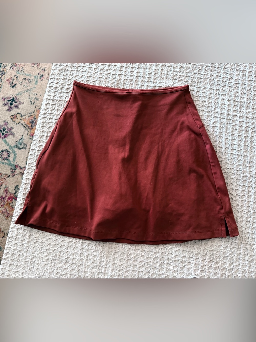 Girlfriend Collective Skort Small Rust Brick Red Built-In Shorts With Pockets